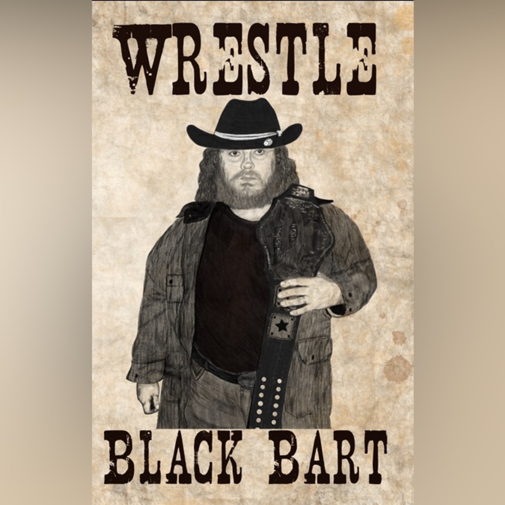Wrestle Black Bart - Signed by Bart wrestlevilleusa@gmail.com